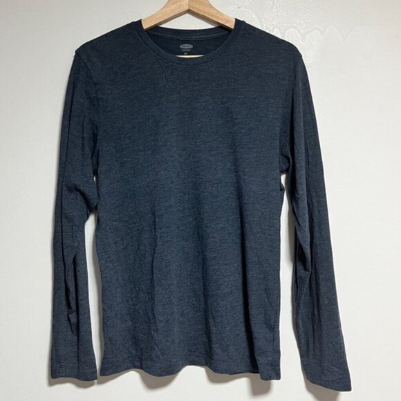 Old Navy Men’s Long Sleeve Crewneck Tee - Size Small - Heather Navy Blue - Picture 2 of 8